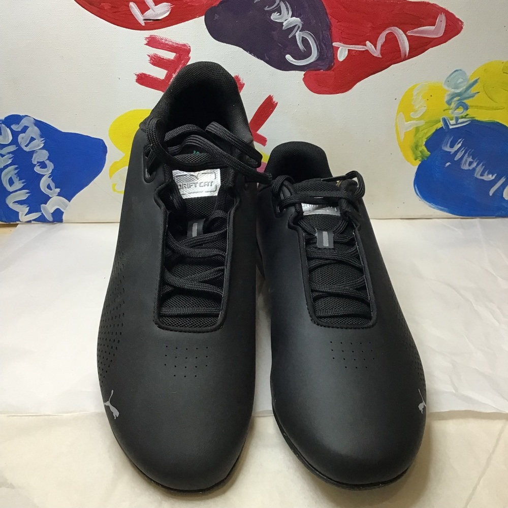 Puma Men's Black Leather Athletic Shoes